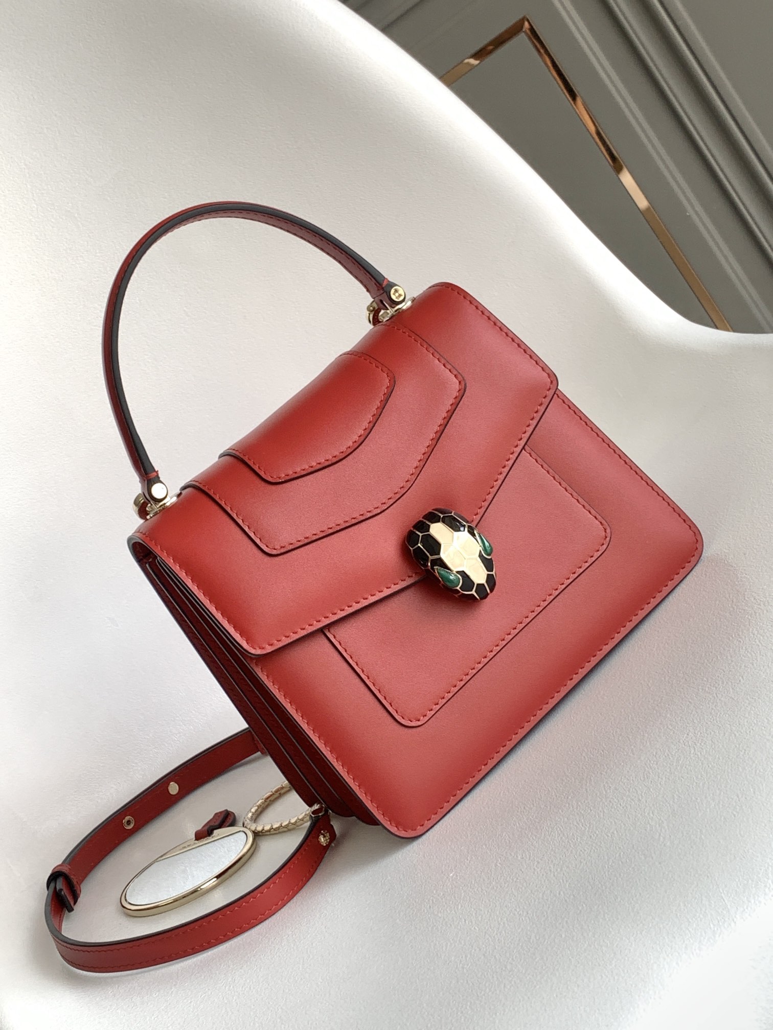 Bvlgari Serpenti Forever Mini Top Handle Red